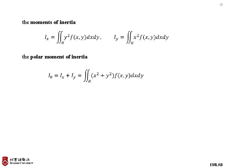 18 the moments of inertia the polar moment of inertia EMLAB 