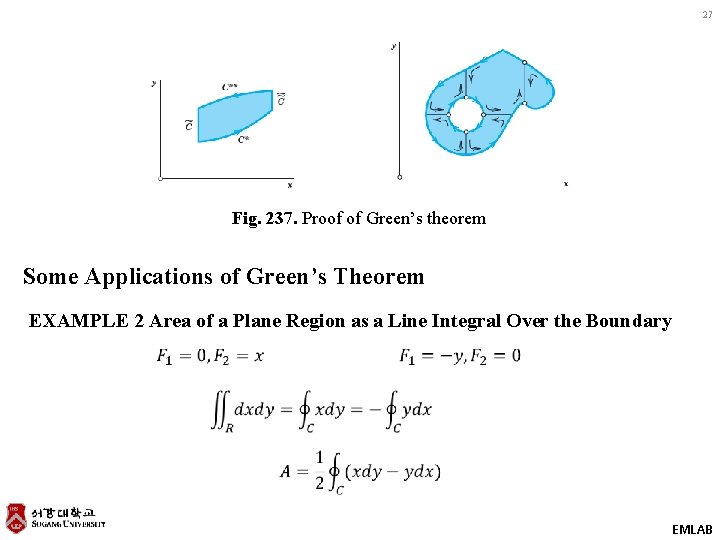 27 Fig. 237. Proof of Green’s theorem Some Applications of Green’s Theorem EXAMPLE 2