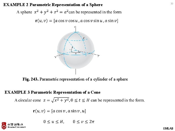 EXAMPLE 2 Parametric Representation of a Sphere 35 Fig. 243. Parametric representation of a