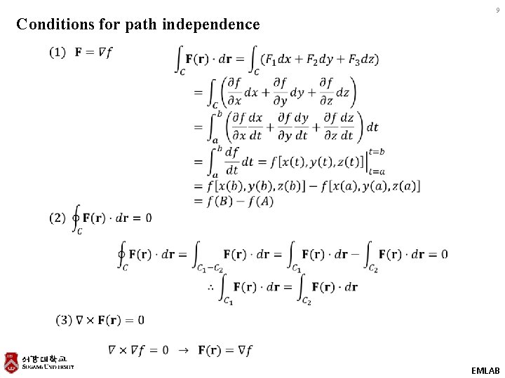 9 Conditions for path independence EMLAB 