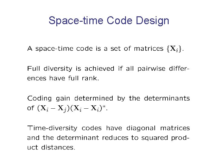 Space-time Code Design 