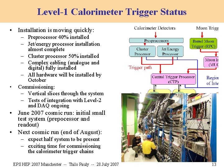 Level-1 Calorimeter Trigger Status • Installation is moving quickly: • – Preprocessor 40% installed