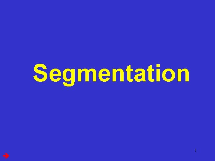 Computer Vision Segmentation 1 