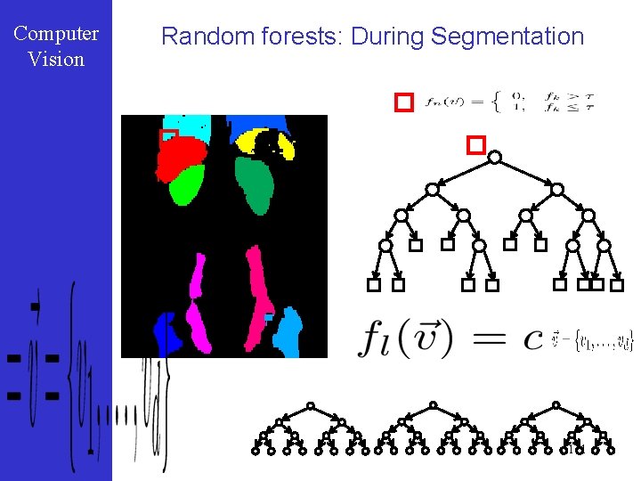 Computer Vision Random forests: During Segmentation 111 