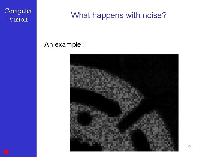 Computer Vision What happens with noise? An example : 12 