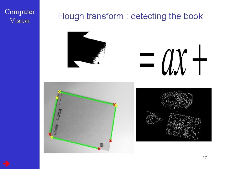 Computer Vision Hough transform : detecting the book 47 