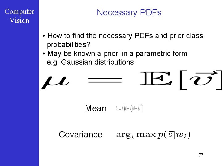 Computer Vision Necessary PDFs • How to find the necessary PDFs and prior class