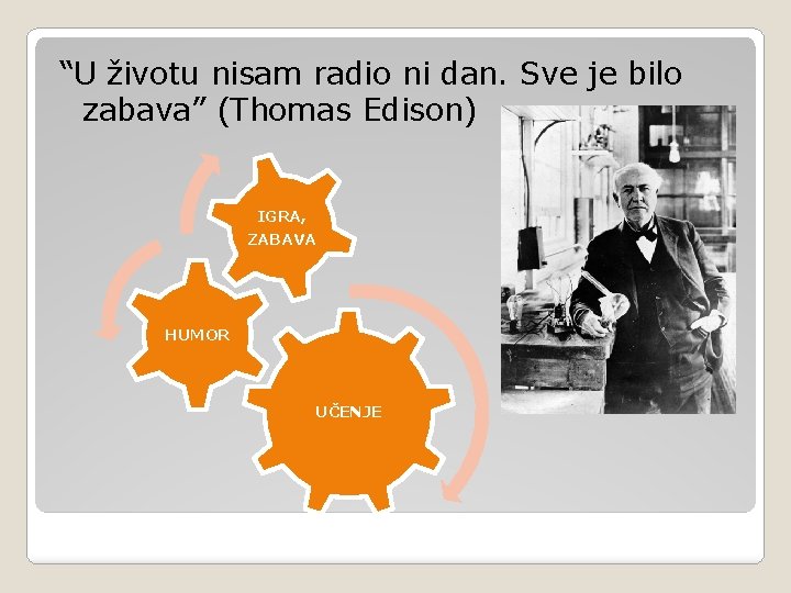 “U životu nisam radio ni dan. Sve je bilo zabava” (Thomas Edison) IGRA, ZABAVA