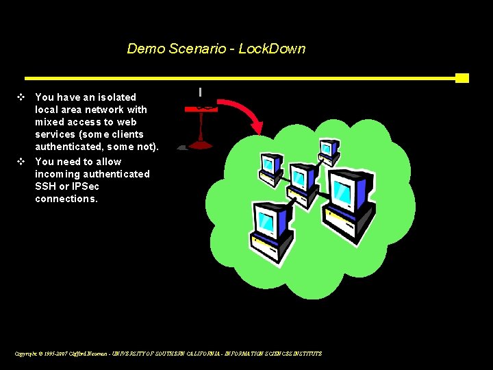 Demo Scenario - Lock. Down v You have an isolated local area network with