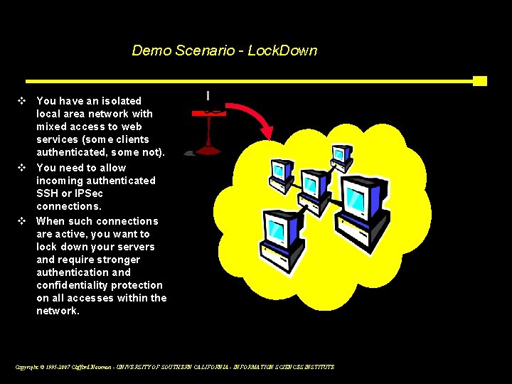 Demo Scenario - Lock. Down v You have an isolated local area network with