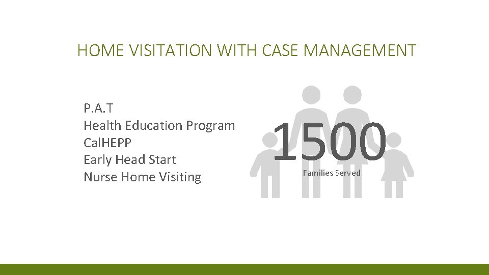 HOME VISITATION WITH CASE MANAGEMENT P. A. T Health Education Program Cal. HEPP Early