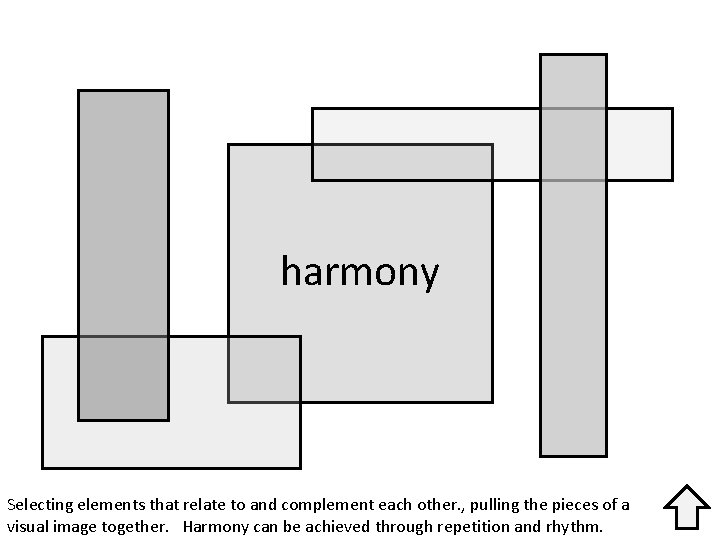 harmony Selecting elements that relate to and complement each other. , pulling the pieces