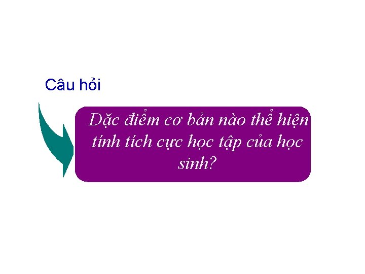 Câu hỏi Đặc điểm cơ bản nào thể hiện tính tích cực học tập