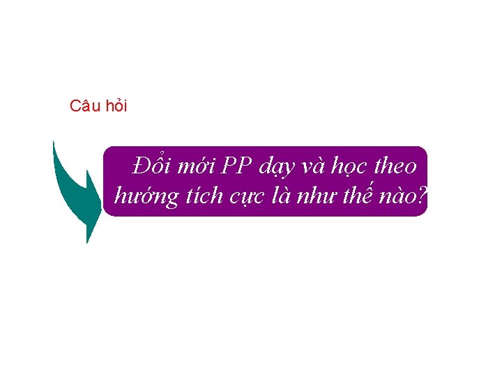 Câu hỏi Đổi mới PP dạy và học theo hướng tích cực là như