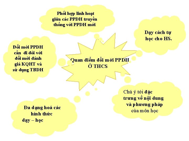 Phối hợp linh hoạt giữa các PPDH truyền thống với PPDH mới Dạy cách