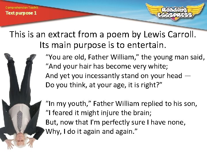 Comprehension Toolkit Text purpose 1 This is an extract from a poem by Lewis