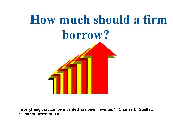 How much should a firm borrow? “Everything that can be invented has been invented”