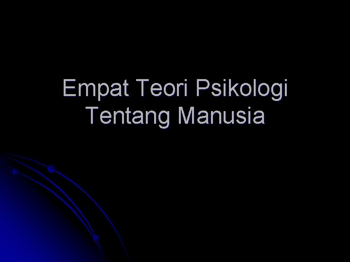 Empat Teori Psikologi Tentang Manusia 