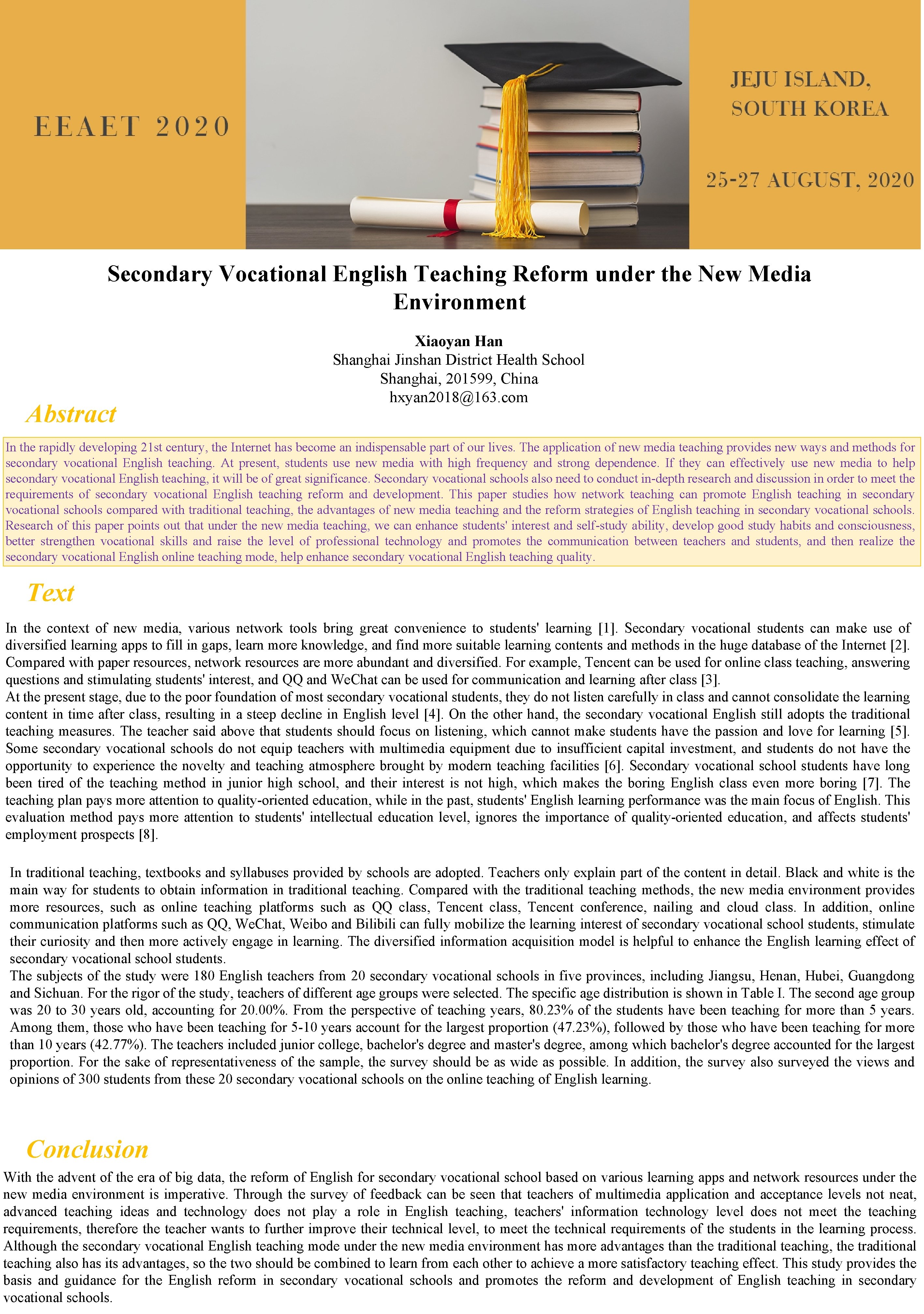 Secondary Vocational English Teaching Reform under the New