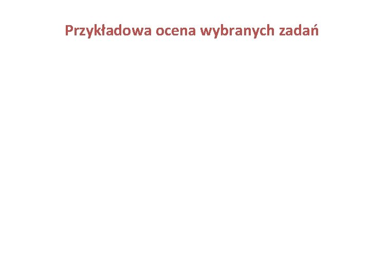 Przykładowa ocena wybranych zadań 