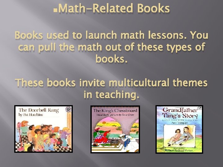 §Math-Related Books used to launch math lessons. You can pull the math out of