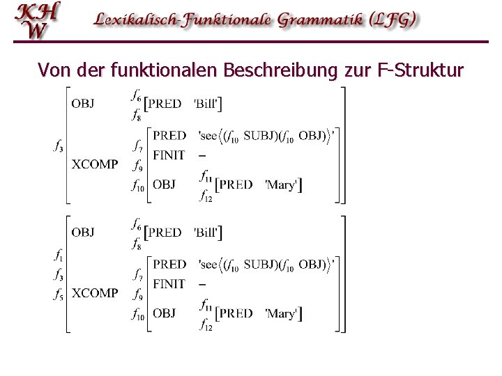 Von der funktionalen Beschreibung zur F-Struktur 