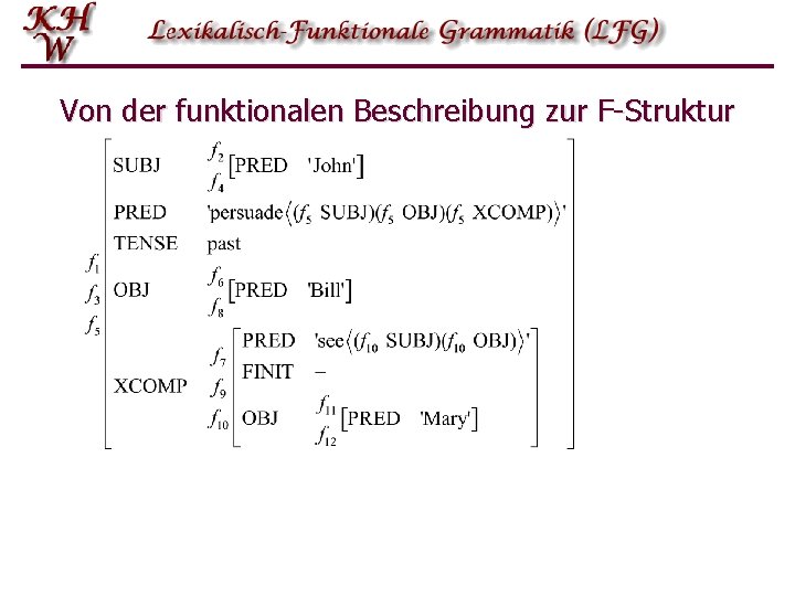 Von der funktionalen Beschreibung zur F-Struktur 