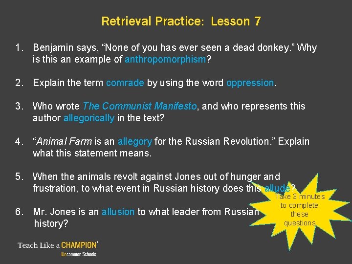 Retrieval Practice: Lesson 7 1. Benjamin says, “None of you has ever seen a