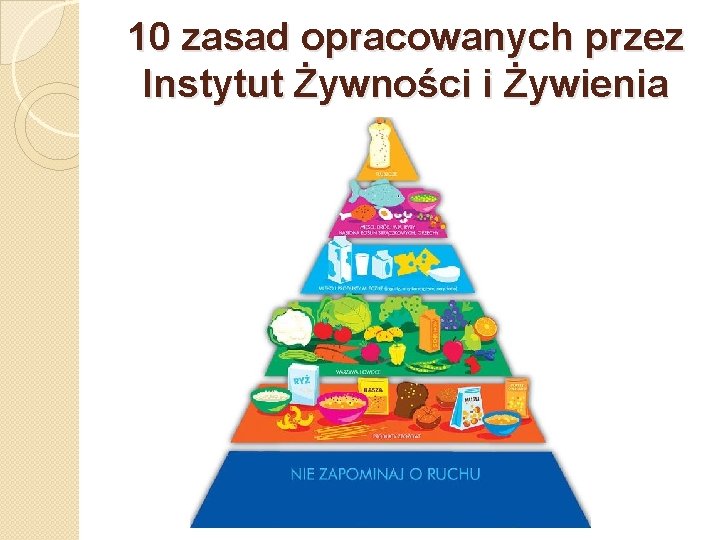 10 zasad opracowanych przez Instytut Żywności i Żywienia 