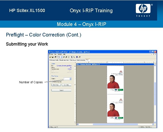 HP Scitex XL 1500 Onyx I-RIP Training Module 4 – Onyx I-RIP Preflight –