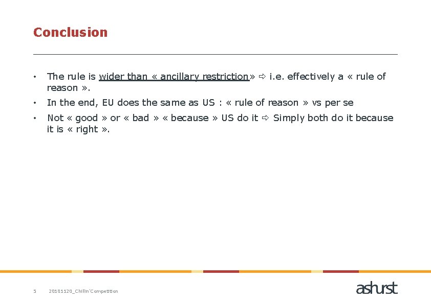 What is a restriction of competition Denis Waelbroeck