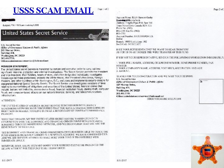 USSS SCAM EMAIL 