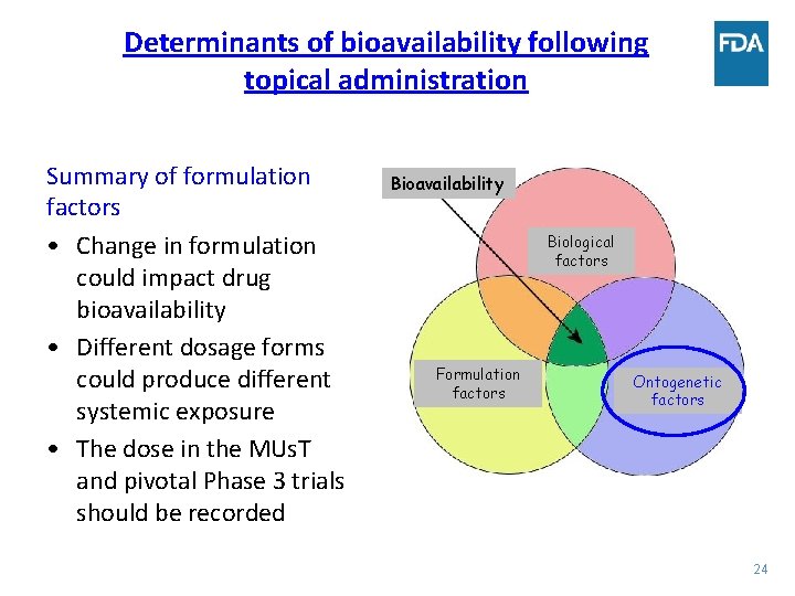 Determinants of bioavailability following topical administration Summary of formulation factors • Change in formulation