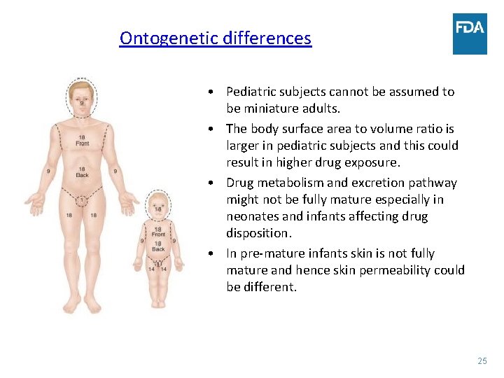 Ontogenetic differences • Pediatric subjects cannot be assumed to be miniature adults. • The
