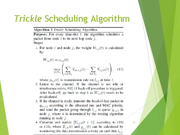 Trickle Scheduling Algorithm 17 