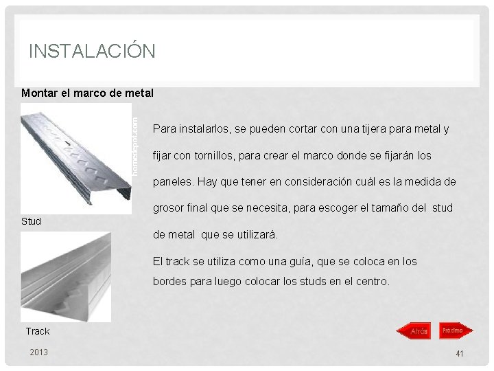 INSTALACIÓN homedepot. com Montar el marco de metal Para instalarlos, se pueden cortar con