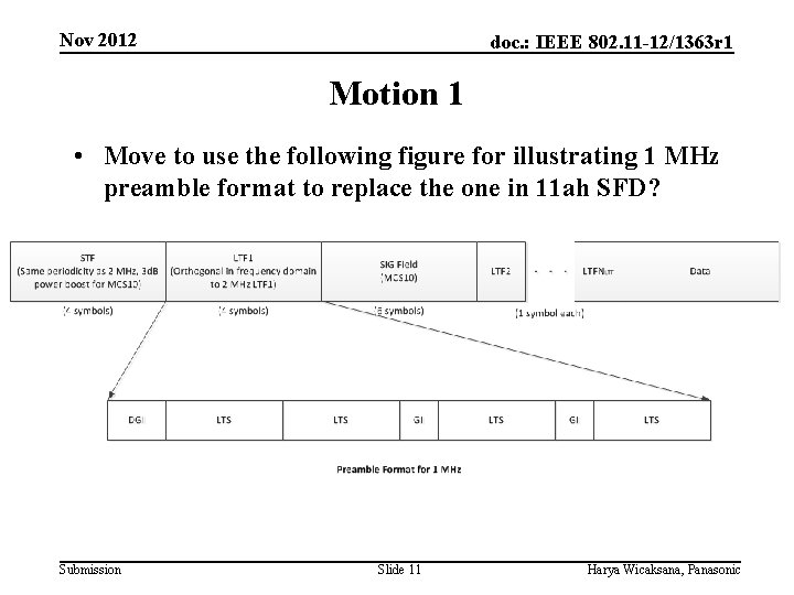Nov 2012 doc. : IEEE 802. 11 -12/1363 r 1 Motion 1 • Move