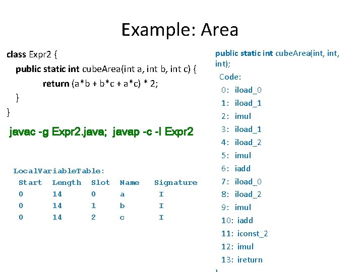 Example: Area class Expr 2 { public static int cube. Area(int a, int b, Example: Area class Expr 2 { public static int cube. Area(int a, int b,