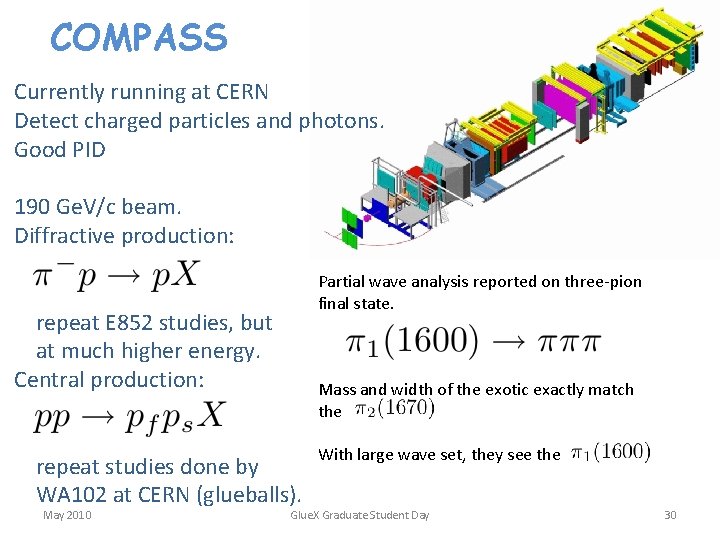 COMPASS Currently running at CERN Detect charged particles and photons. Good PID 190 Ge.
