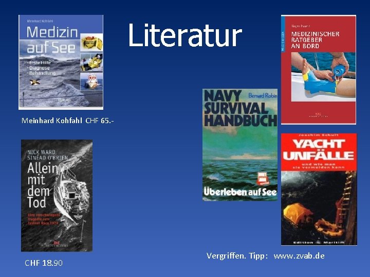 Literatur Meinhard Kohfahl CHF 65. - CHF 18. 90 Vergriffen. Tipp: www. zvab. de