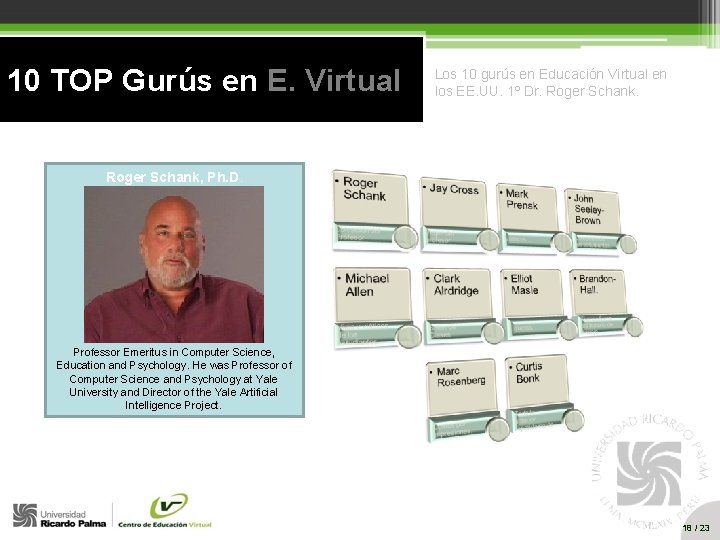 10 TOP Gurús en E. Virtual Los 10 gurús en Educación Virtual en los