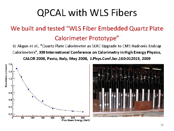 QPCAL with WLS Fibers We built and tested “WLS Fiber Embedded Quartz Plate Calorimeter