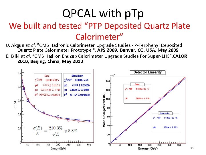 QPCAL with p. Tp We built and tested “PTP Deposited Quartz Plate Calorimeter” U.