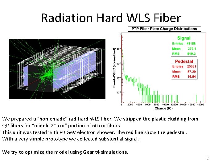 Radiation Hard WLS Fiber We prepared a “homemade” rad hard WLS fiber. We stripped