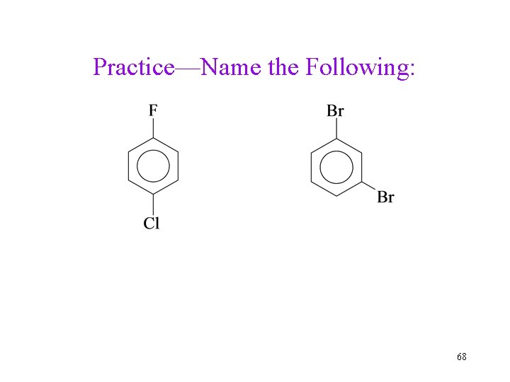 Practice—Name the Following: 68 