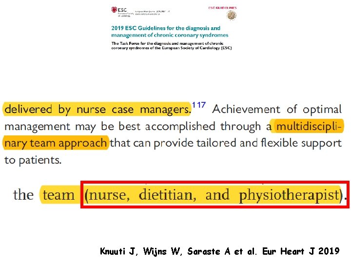 Knuuti J, Wijns W, Saraste A et al. Eur Heart J 2019 