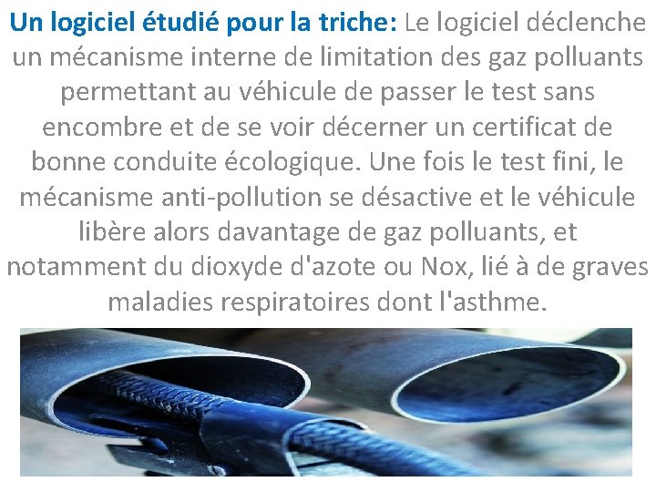 Un logiciel étudié pour la triche: Le logiciel déclenche un mécanisme interne de limitation
