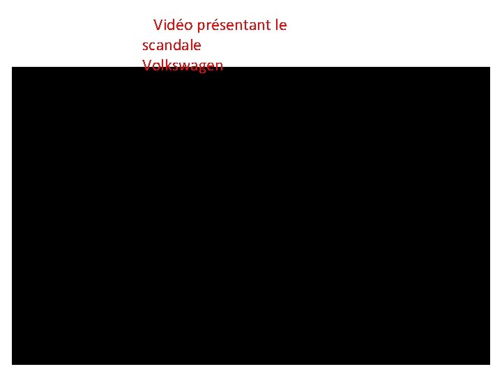 Vidéo présentant le scandale Volkswagen 