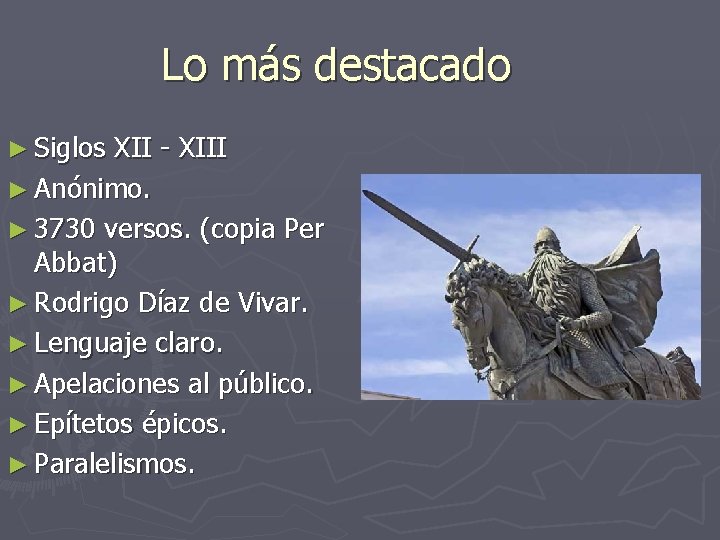 Lo más destacado ► Siglos XII - XIII ► Anónimo. ► 3730 versos. (copia Lo más destacado ► Siglos XII - XIII ► Anónimo. ► 3730 versos. (copia