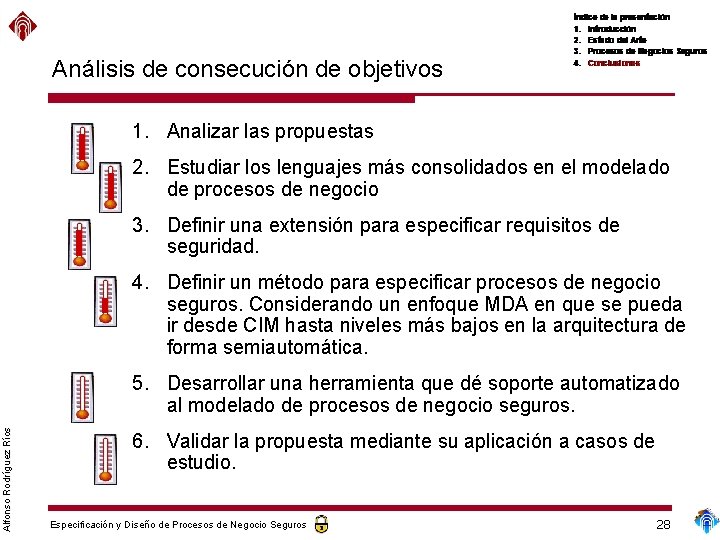 Análisis de consecución de objetivos 1. Analizar las propuestas 2. Estudiar los lenguajes más